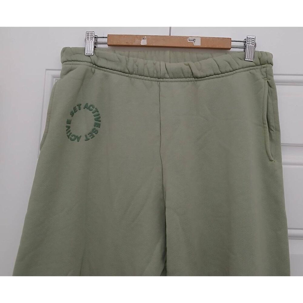 Set active womens medium pale mint green jogger pants sweatpants - Picture 5 of 9